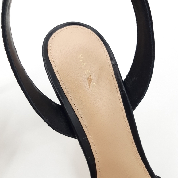 Via Spiga | Tatienne Embossed High-Heel Sandals in Black Croc - Picture 11 of 12
